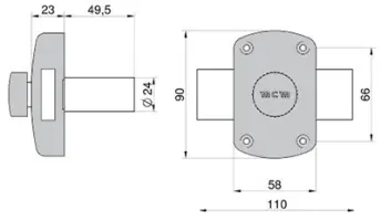 CERROJO SEGURIDAD 3100PR-55 PINTADO BOMB. REDONDO MCM