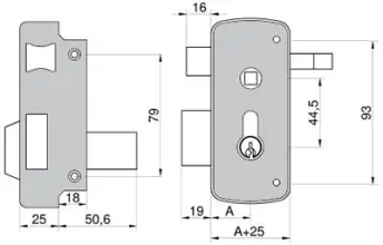 CERRADURA 2556BP-60-D B/PERFIL MCM