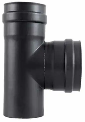 TE VITRIFICADA PELLET 80mm 90º 1,2mm  CON COLECTOR EXOJO