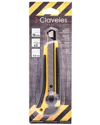 CUTTER  BIMATERIAL HOJA 18mm 17cm 00211 3 CLAVELES
