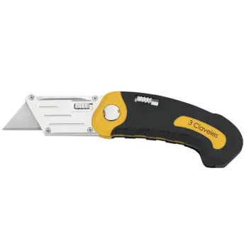CUTTER NAVAJA PLEGABLE 10cm HOJA 19mm 00215 3 CLAVELES