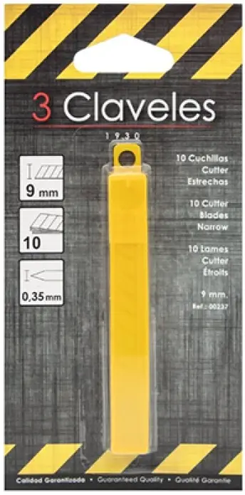 BLISTER 10 HOJAS CUTTER 9mm 00237 3 CLAVELES