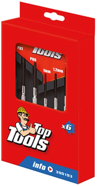 JUEGO 6 DESTORNILLADORES RELOJERO PRECISION 39D193 TOP TOOLS