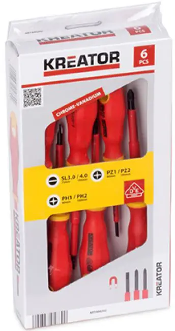 JUEGO 6 DESTORNILLADORES AISLADOS 1000V KRT400202 KREATOR