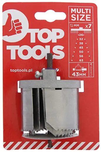 JUEGO 7 CORONAS 43mm TALADRO 26-63mm 60H972 TOP TOOLS