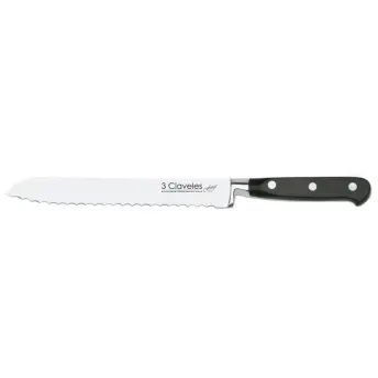 CUCHILLO PAN FORJADO 20cm 01567 3 CLAVELES