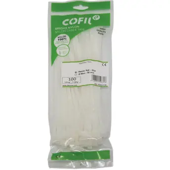 BOLSA 100 BRIDAS NYLON 7,6x290mm BLANCA