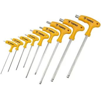 JUEGO 9 LLAVES TORX CON MANGO EN T T10-T50 35D968 TOPEX