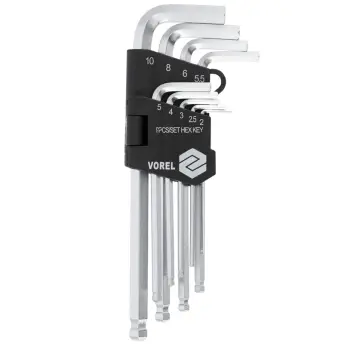 JUEGO 9 LLAVES ALLEN CON BOLA CLIP 2-10mm 56477 VOREL