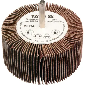 DISCO CEPILLO LAMINAS TALADRO 80x40x6mm GRANO 60 YT-83382 YATO