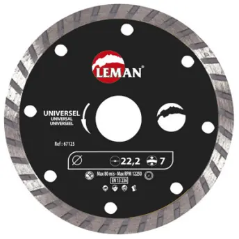 DISCO DIAMANTE GENERAL OBRA 115mm CONTINUO 67115 LEMAN