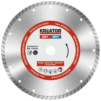 DISCO DIAMANTE TURBO 230mm CONTINUO KRT083102 KREATOR