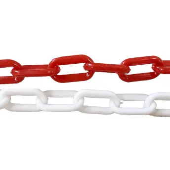 BOLSA 25mt CADENA PLASTICO BLANCA-ROJA 8mm