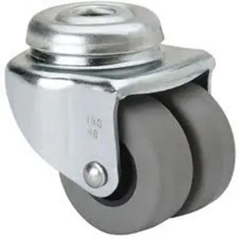 RUEDA DOBLE 40mm TORNILLO PASANTE ZINCADA  3.0014