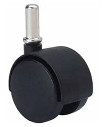 RUEDA DOBLE PLASTICO NEGRA 50mm ESPIGA LISA M8 1-0130 ALEX