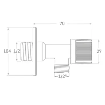 LLAVE VALVULA ESCUADRA CON PLAFON 1/2´x1/2´ 402 CIS