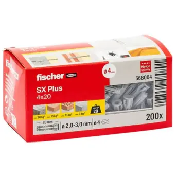 CAJA 200 TACOS FISCHER SX PLUS 4x20mm