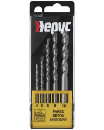 JUEGO 5 BROCAS WIDIA (4-5-6-8-10mm) DIAMOND HEPYC