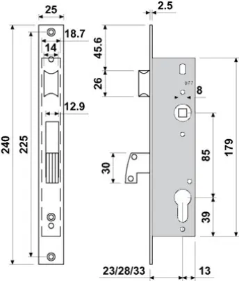 CERRADURA TIPO TESA GANCHO BASCULANTE E3720-23 BATON