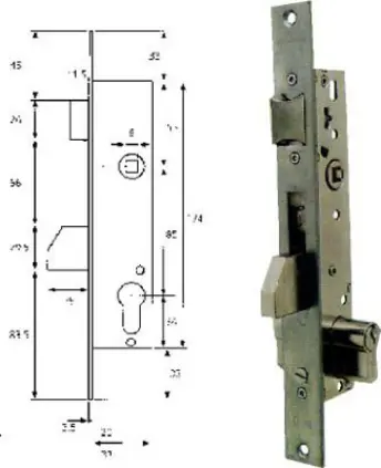 CERRADURA TIPO 2210 MODERNA 20mm (SIN BOMBILLO) AM