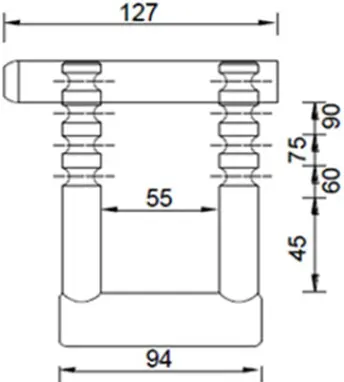 CANDADO PERSIANA BALLESTA EXTENSIBLE B-3 LUZ DE 55x90mm LYF