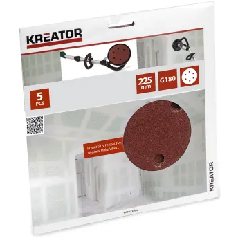 SET 5 DISCOS LIJA 225mm G180 LIJADORA PAREDES KRT232008 KREATOR