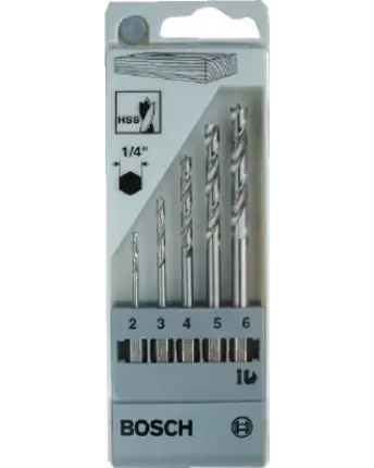 JUEGO 5 BROCAS MADERA UNEO 2-3-4-5-6mm BOSCH