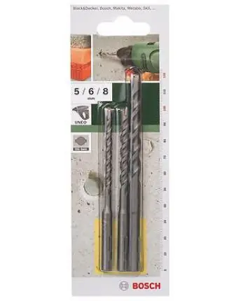 JUEGO 3 BROCAS PARED UNEO 5-6-8mm BOSCH