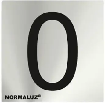 SEÑAL NUMERO 0 ACERO INOX ADHESIVO 5cm RD717170