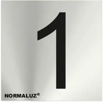 SEÑAL NUMERO 1 ACERO INOX ADHESIVO 5cm RD717171
