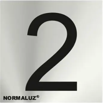 SEÑAL NUMERO 2 ACERO INOX ADHESIVO 5cm RD717172