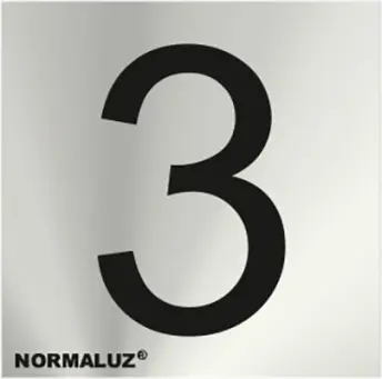 SEÑAL NUMERO 3 ACERO INOX ADHESIVO 5cm RD717173