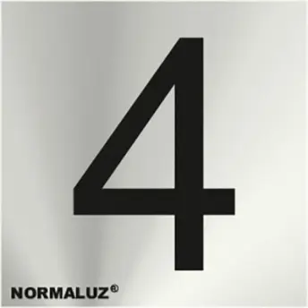SEÑAL NUMERO 4 ACERO INOX ADHESIVO 5cm RD717174
