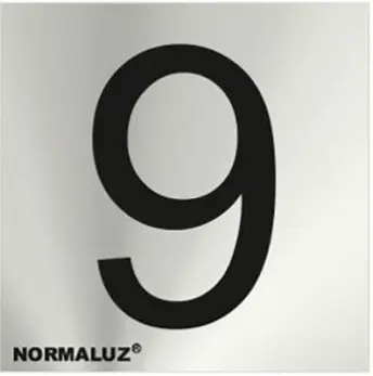 SEÑAL NUMERO 9 ACERO INOX ADHESIVO 5cm RD717179