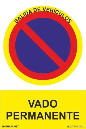 SEÑAL VADO PERMANENTE 210x300mm RD40048