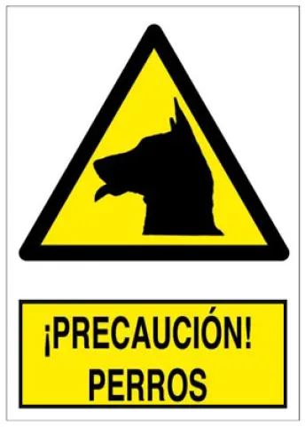 SEÑAL CUIDADO/PRECAUCION PERROS 210x297 RD30043