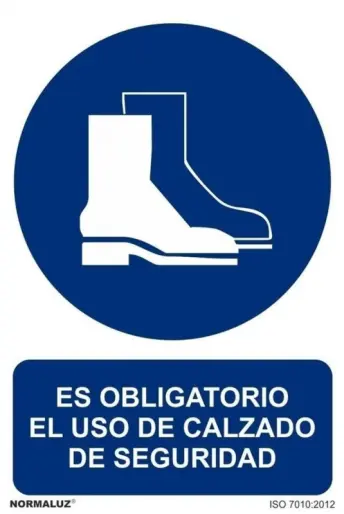 SEÑAL OBLIGACION USO CALZADO SEGURIDAD 210x297mm RD20024