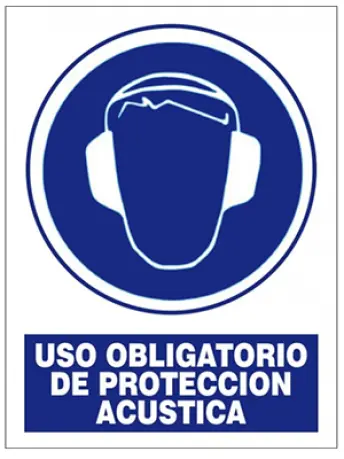 SEÑAL OBLIGACION USO PROTECION ACUSTICA 210x297mm RD20015