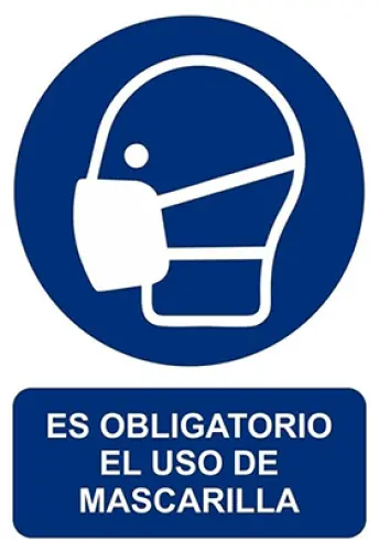 SEÑAL OBLIGACION USO OBLIGATORIO MASCARILLA 210x297 RD20026