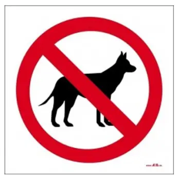 SEÑAL ADH. PROHIBIDO PERRO 10x10cm RD46633
