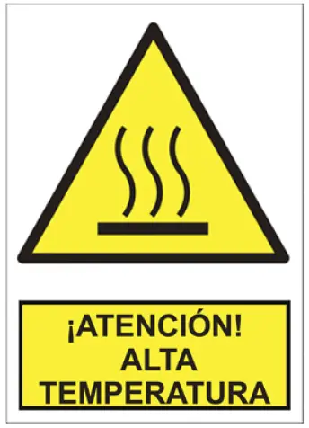 SEÑAL ATENCION ALTA TEMPERATURA 297x210mm RD30020