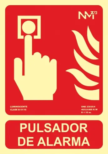 SEÑAL PULSADOR ALARMA PVC210x297mm RD00111