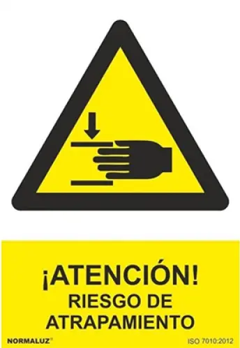 SEÑAL ATENCION RIESGO ATRAPAMIENTO 210x290mm RD30010