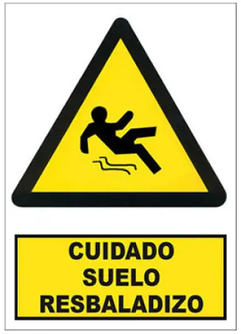 SEÑAL PELIGRO SUELO RESBALDIZO 210x290mm RD30050