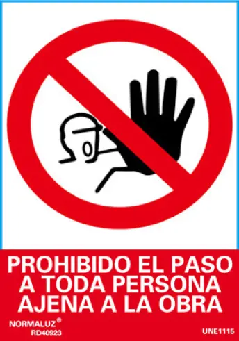 SEÑAL PROHIBIDO PASO PERSONA AJENA A LA OBRA 210x290 RD40023