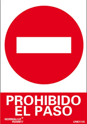 SEÑAL PROHIBIDO PASAR 210x297mm RD40017