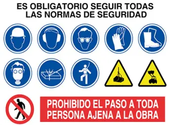MULTI SEÑAL OBRAS PELIGRO Y OBLIGATORIOS 50x90cm RD23000